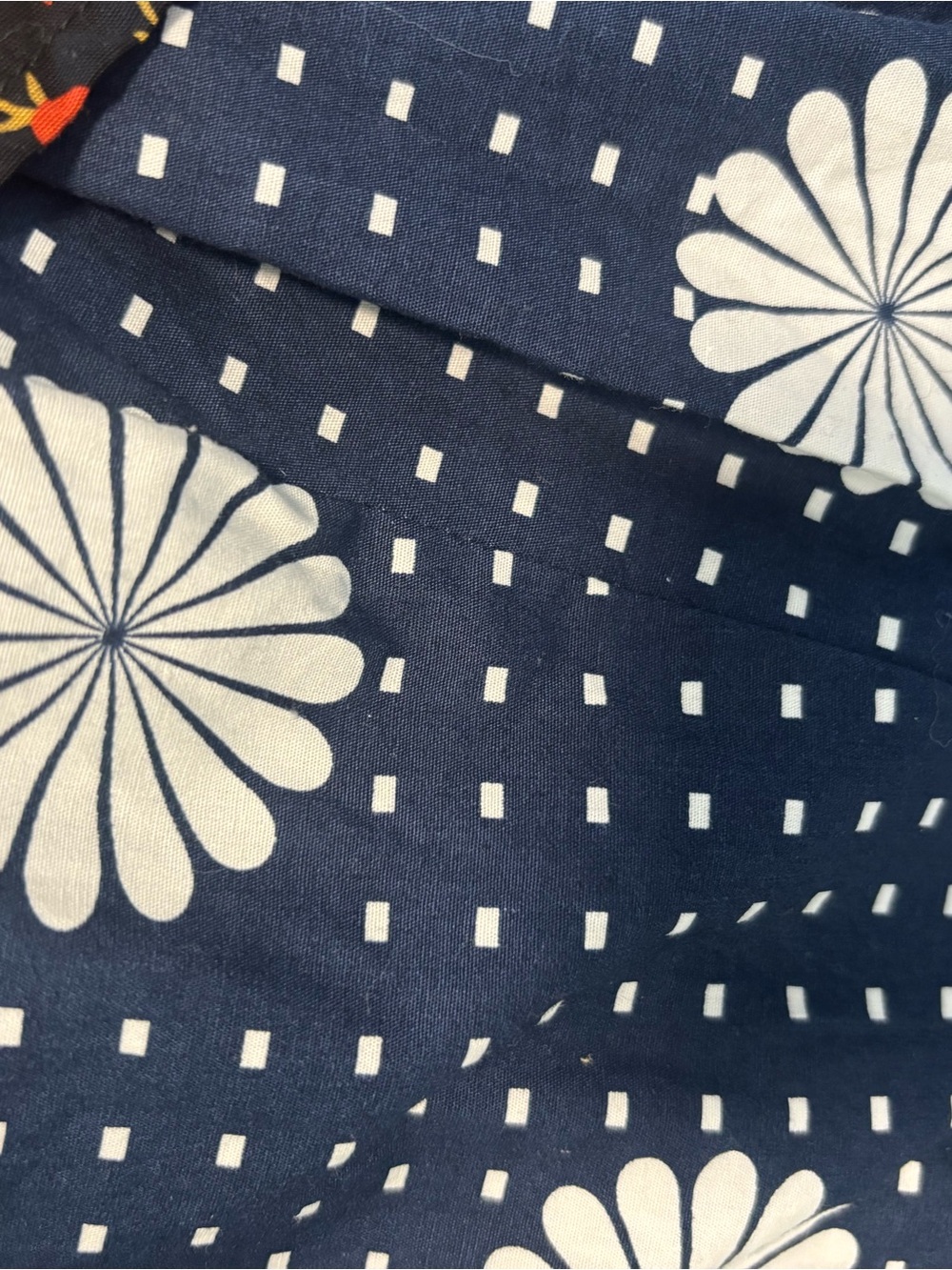 ModCloth Navy and White Sleeveless Floral Shirt Dress with Tie Waist - Picture 4 of 4